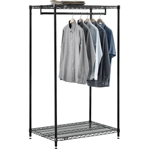 Centerline Dynamics Coat Racks & Stand Black Free Standing Clothes Rack - 2 Shelf - 36"W x 24"D x 63"H