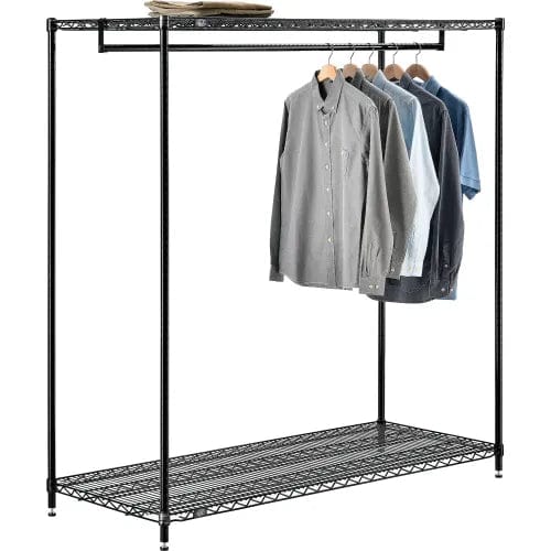 Centerline Dynamics Coat Racks & Stand Black Free Standing Clothes Rack - 2 Shelf - 60"W x 24"D x 63"H