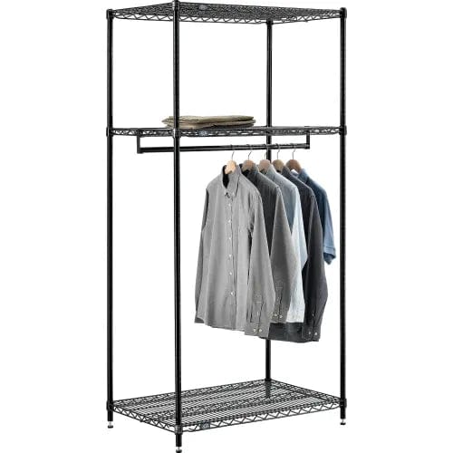 Centerline Dynamics Coat Racks & Stand Black Free Standing Clothes Rack - 3 Shelf - 36"W x 24"D x 74"H