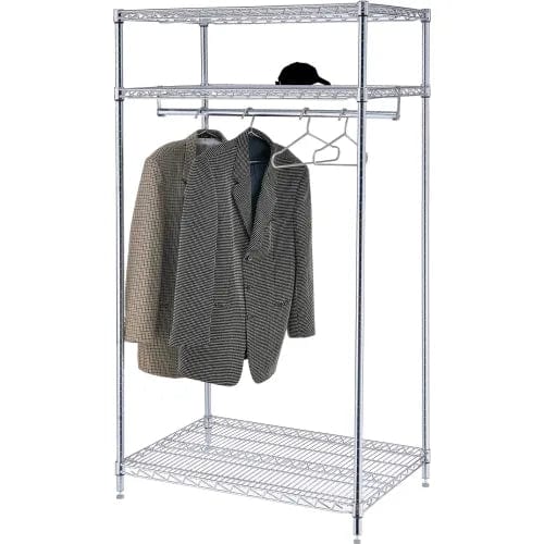 Centerline Dynamics Coat Racks & Stand Chrome Free Standing Clothes Rack - 3 Shelf - 36"W x 24"D x 74"H