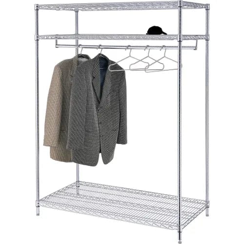 Centerline Dynamics Coat Racks & Stand Chrome Free Standing Clothes Rack - 3-Shelf - 48"W x 24"D x 74"H