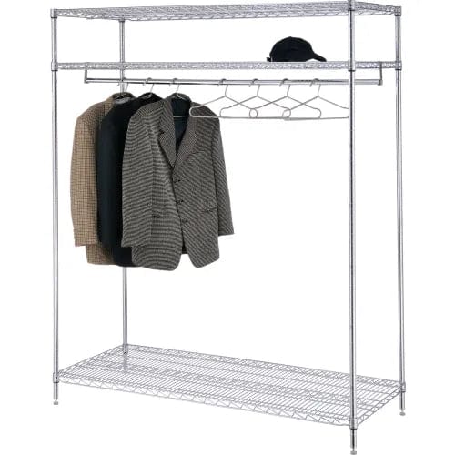 Centerline Dynamics Coat Racks & Stand Chrome Free Standing Clothes Rack - 3 Shelf - 60"W x 24"D x 74"H