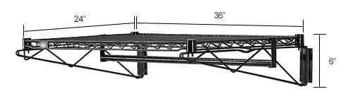 Centerline Dynamics Coat Racks & Stand Coat Rack with Bars - Wall Mount - 36"W x 24"D x 6"H