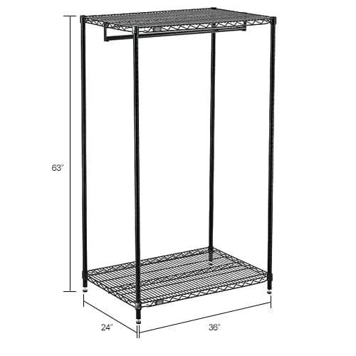 Centerline Dynamics Coat Racks & Stand Free Standing Clothes Rack - 2 Shelf - 36"W x 24"D x 63"H