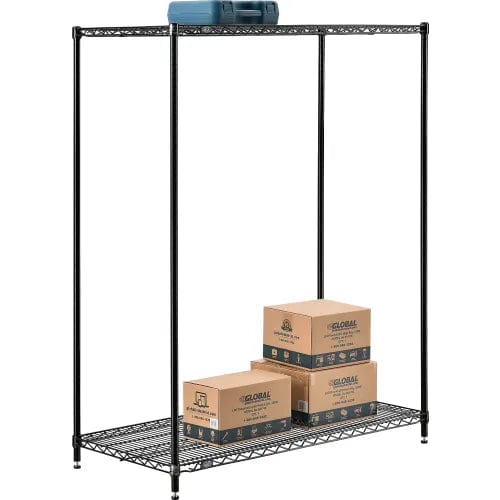 Centerline Dynamics Coat Racks & Stand Free Standing Clothes Rack - 2 Shelf - 48"W x 24"D x 63"H