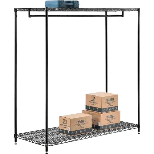 Centerline Dynamics Coat Racks & Stand Free Standing Clothes Rack - 2 Shelf - 60"W x 24"D x 63"H