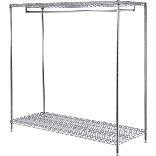 Centerline Dynamics Coat Racks & Stand Free Standing Clothes Rack - 2 Shelf - 60"W x 24"D x 63"H