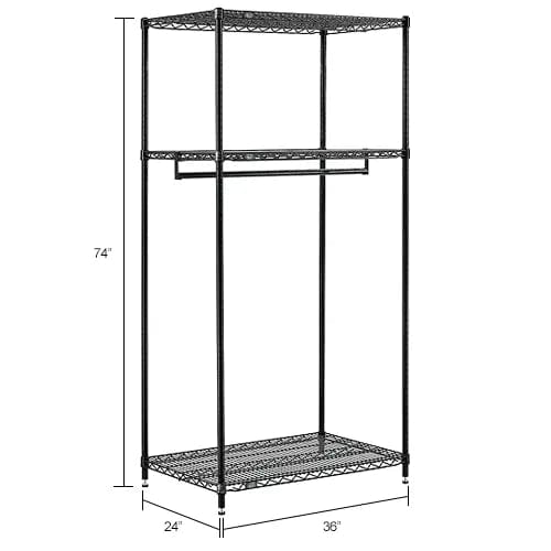 Centerline Dynamics Coat Racks & Stand Free Standing Clothes Rack - 3 Shelf - 36"W x 24"D x 74"H