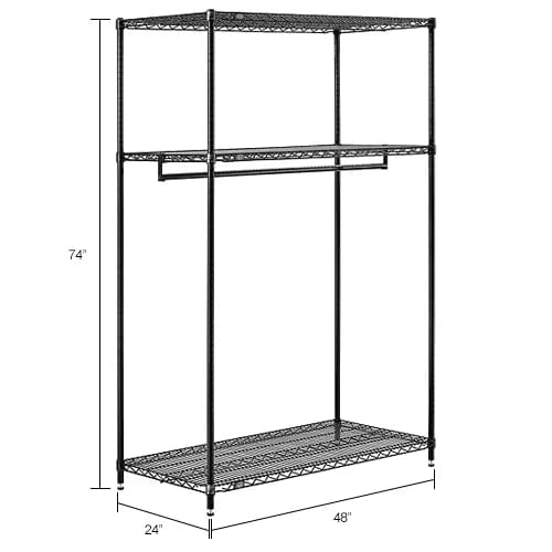 Centerline Dynamics Coat Racks & Stand Free Standing Clothes Rack - 3-Shelf - 48"W x 24"D x 74"H