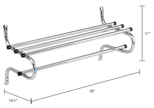 Centerline Dynamics Coat Racks & Stand Wall Mount Coat & Towel Rack With Shelf, 36"W, Chrome