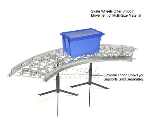 Centerline Dynamics Conveyors Omni Metalcraft Steel Skate Wheel Conveyor Curved Section WSHC3-12-10-90