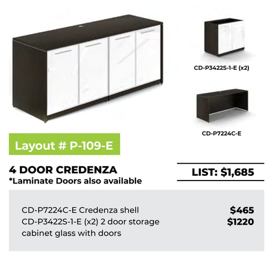 Centerline Dynamics CorpDesign Furniture CorpDesign 4 Door Credenza (#P-109-BDG)