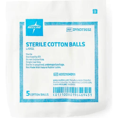 Centerline Dynamics Cotton Balls Sterile Cotton Balls, Large, White, 5 per Pack/25 Packs per Case