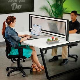 Centerline Dynamics Desk Nexel Interion Translucent Partition for Double Collaboration Desk