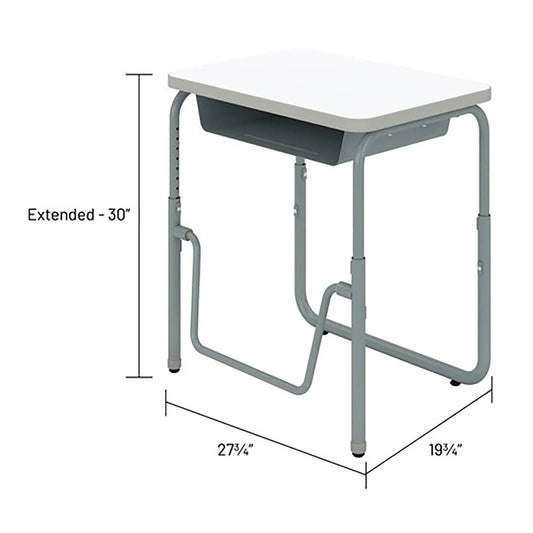 Centerline Dynamics Desks & Workstations AlphaBetter 2.0 Height Adjustable Desk, Book Box, Pendulum Bar 22"-30"H, Dry Erase