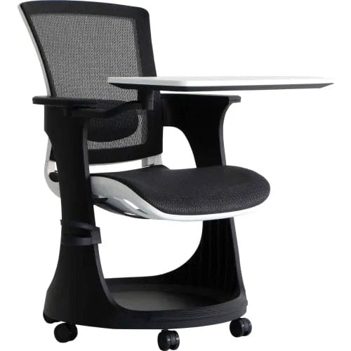 Centerline Dynamics Desks & Workstations Mesh Chair on Casters with Table Arm - Black/White - Eduskate Series