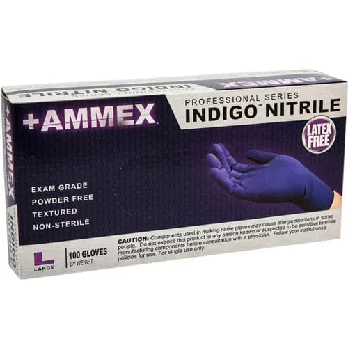 Centerline Dynamics Disposable Gloves AINPF Textured Medical/Exam Nitrile Gloves, Powder-Free, Indigo, Small, 100/Box