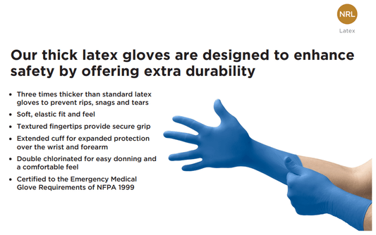 Centerline Dynamics Disposable Gloves Ansell  MICROFLEX® SafeGrip® SG-375 Latex Gloves, Powder-Free, Beaded, Size L, 500/Case