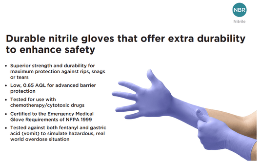 Centerline Dynamics Disposable Gloves Ansell MICROFLEX® Supreno® EC SEC-375 Nitrile Gloves, Powder-Free, Size M, 500/Case