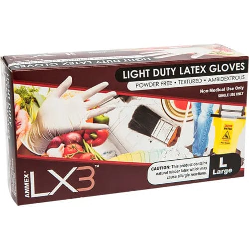 Centerline Dynamics Disposable Gloves LX3 Industrial Grade Latex Gloves, Powder-Free, Natural, S, 1000/Case