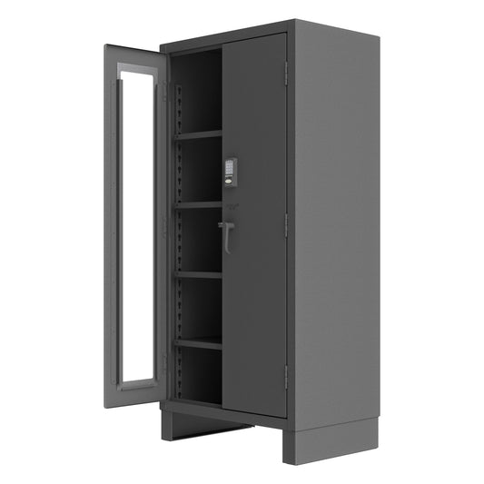 Centerline Dynamics Durham Electronic Access Control 36 x 24 x 78 Durham Access Control Cabinet, 1 Clear, 1 Solid Doors