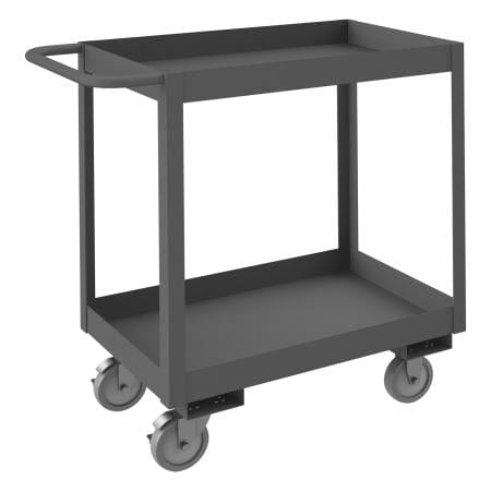 Centerline Dynamics Durham High Lip Stock Carts Durham Stock Cart, 2 Shelves with High Lips, 18-1/4 x 36-1/4 x 37-5/8