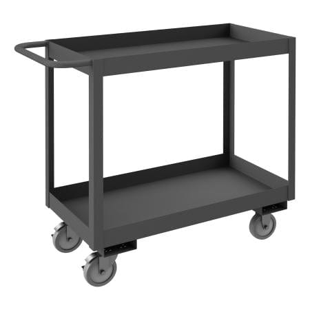 Centerline Dynamics Durham High Lip Stock Carts Durham Stock Cart, 2 Shelves with High Lips, 18-1/4 x 42-1/4 x 37-5/8