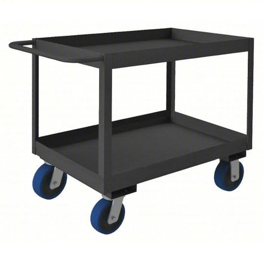 Centerline Dynamics Durham High Lip Stock Carts Durham Stock Cart, 2 Shelves with High Lips, 24-1/4 x 42-1/4 x 37-5/8