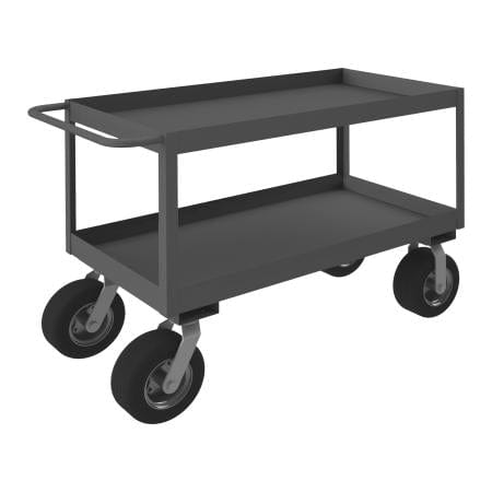 Centerline Dynamics Durham High Lip Stock Carts Durham Stock Cart, 2 Shelves with High Lips, 24-1/4 x 54-1/4 x 36