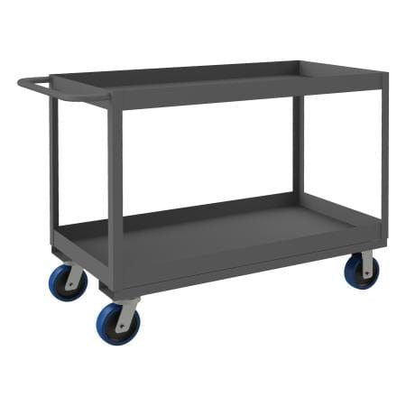 Centerline Dynamics Durham High Lip Stock Carts Durham Stock Cart, 2 Shelves with High Lips, 24-1/4 x 54-1/4 x 37-5/8