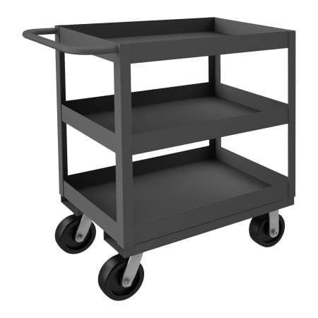 Centerline Dynamics Durham High Lip Stock Carts Durham Stock Cart, 3 Shelves with High Lips, 18-1/4 x 36-1/4 x 37-5/8