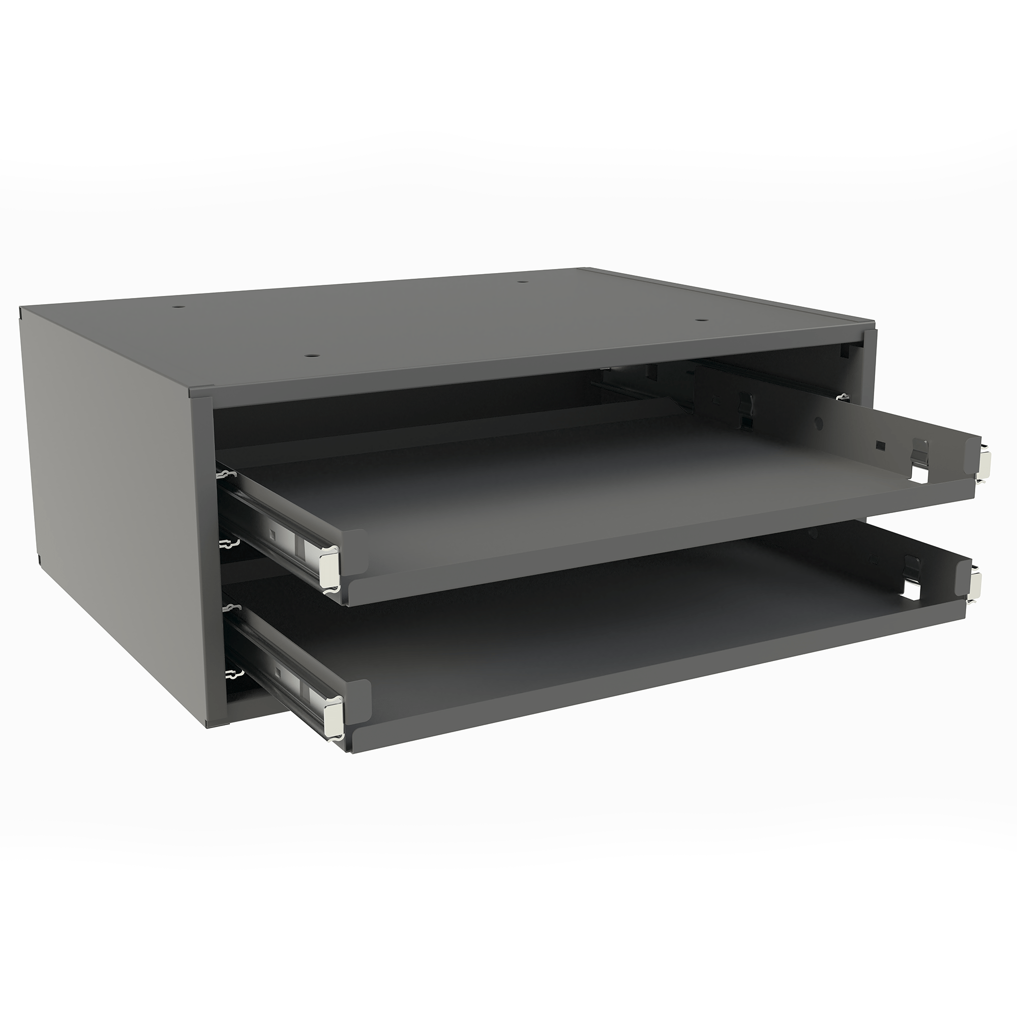 Durham Small Bearing Slide Rack, 2 Small Compartment Boxes, Gray ...
