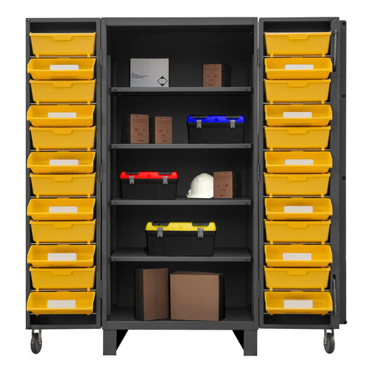 Centerline Dynamics Durham Speciality Cabinets Durham Cabinet, 12 Gauge, 4 Shelves, 24 Tilt Bins, 36 x 36 x 78