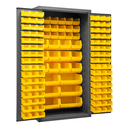 Centerline Dynamics Durham Speciality Cabinets Durham Cabinet, 14 Gauge, 132 Yellow Bins, 36 x 24 x 72