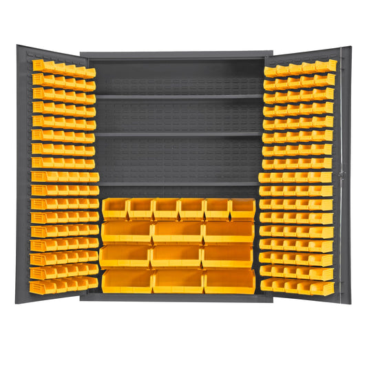 Centerline Dynamics Durham Speciality Cabinets Durham Cabinet, 14 Gauge, 3 Shelves, 185 Red Bins