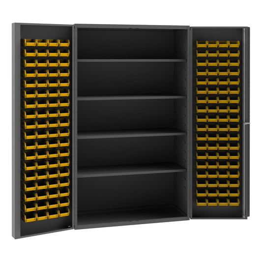Centerline Dynamics Durham Speciality Cabinets Durham Cabinet, 4 Shelf, 144 Yellow Bins, 48 x 24 x 84