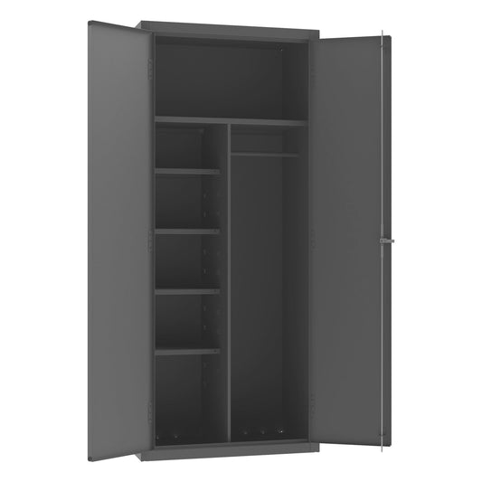 Centerline Dynamics Durham Speciality Cabinets Durham Janitorial Cabinet, 14 Gauge, 1 Fixed Shelf, 4 Adjustable Shelves, 36 x 24 x 84