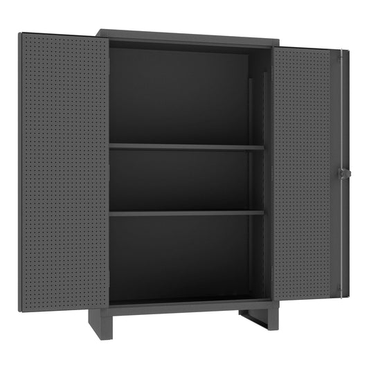 Centerline Dynamics Durham Speciality Cabinets Durham Pegboard Cabinet, 12 Gauge, 2 Adjustable Shelves, 48 x 24 x 78