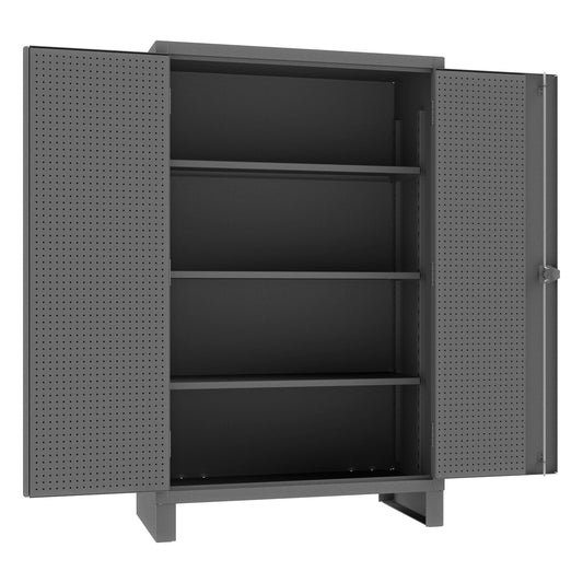 Centerline Dynamics Durham Speciality Cabinets Durham Pegboard Cabinet, 12 Gauge, 3 Adjustable Shelves, 48 x 24 x 78