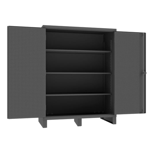 Centerline Dynamics Durham Speciality Cabinets Durham Pegboard Cabinet, 12 Gauge, 3 Adjustable Shelves, 60 x 30 x 78