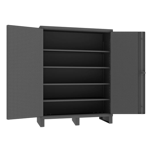 Centerline Dynamics Durham Speciality Cabinets Durham Pegboard Cabinet, 12 Gauge, 4 Adjustable Shelves, 60 x 24 x 78