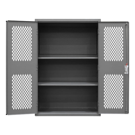Centerline Dynamics Durham Speciality Cabinets Durham Ventilated 5-S Storage Cabinet with Steel Pegboard & 2 Adjustable Shelves