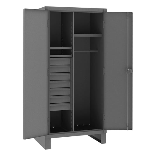 Centerline Dynamics Durham Speciality Cabinets Durham Wardrobe Cabinet, 3 Shelves, 7 Drawers, Hanger Bar, 36 x 24 x 78