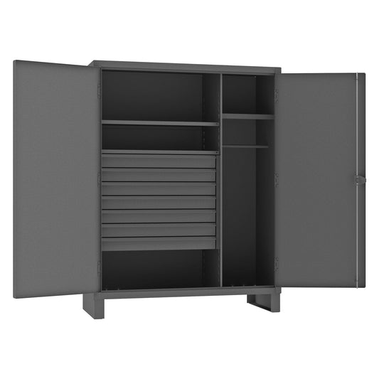 Centerline Dynamics Durham Speciality Cabinets Durham Wardrobe Cabinet, 3 Shelves, 7 Drawers, Hanger Bar, 48 x 24 x 78