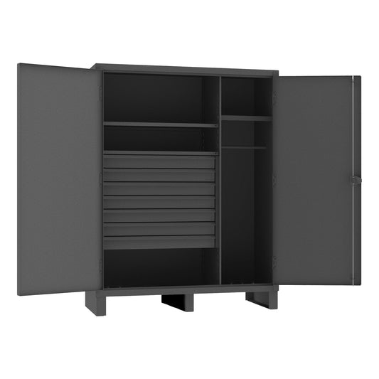 Centerline Dynamics Durham Speciality Cabinets Durham Wardrobe Cabinet, 3 Shelves, 7 Drawers, Hanger Bar, 60 x 24 x 78