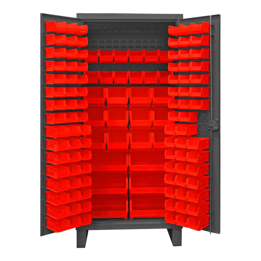 Centerline Dynamics Durham Speciality Cabinets Red Durham Cabinet, 12 Gauge, 126 Bins, 36 x 24 x 78