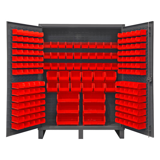 Centerline Dynamics Durham Speciality Cabinets Red Durham Cabinet, 12 Gauge, 198 Bins, 60 x 24 x 78