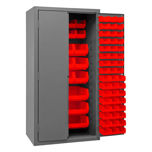 Centerline Dynamics Durham Speciality Cabinets Red Durham Cabinet with 126 Bins