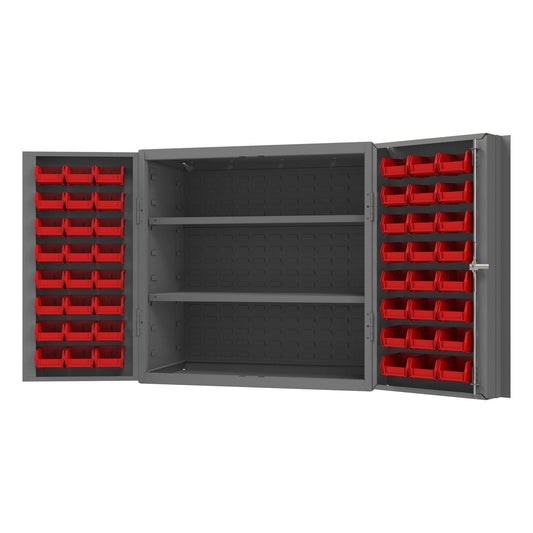 Centerline Dynamics Durham Speciality Cabinets Red Durham Table High Cabinet with 48 Bins & 2 Shelves, 36 X 24 X 36