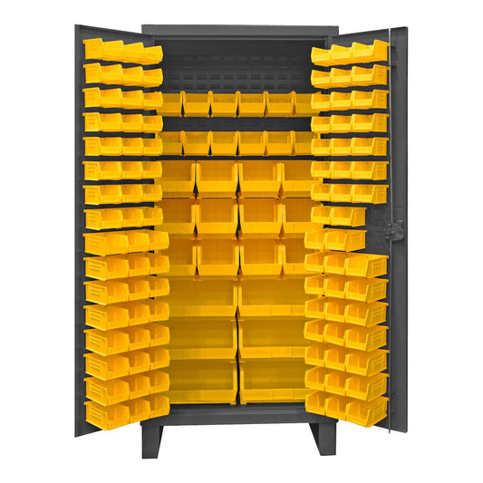 Centerline Dynamics Durham Speciality Cabinets Yellow Durham Cabinet, 12 Gauge, 126 Bins, 36 x 24 x 78